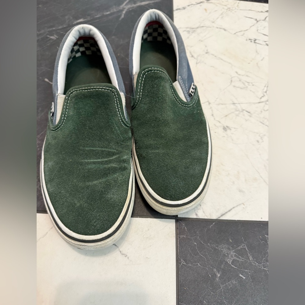 Green Suede Slip On Vans | US Men’s 7.5 - Picture 2 of 5